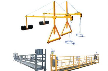 2 * 2.5m aluminum electrical rope suspended platform with motor power 1.5kw